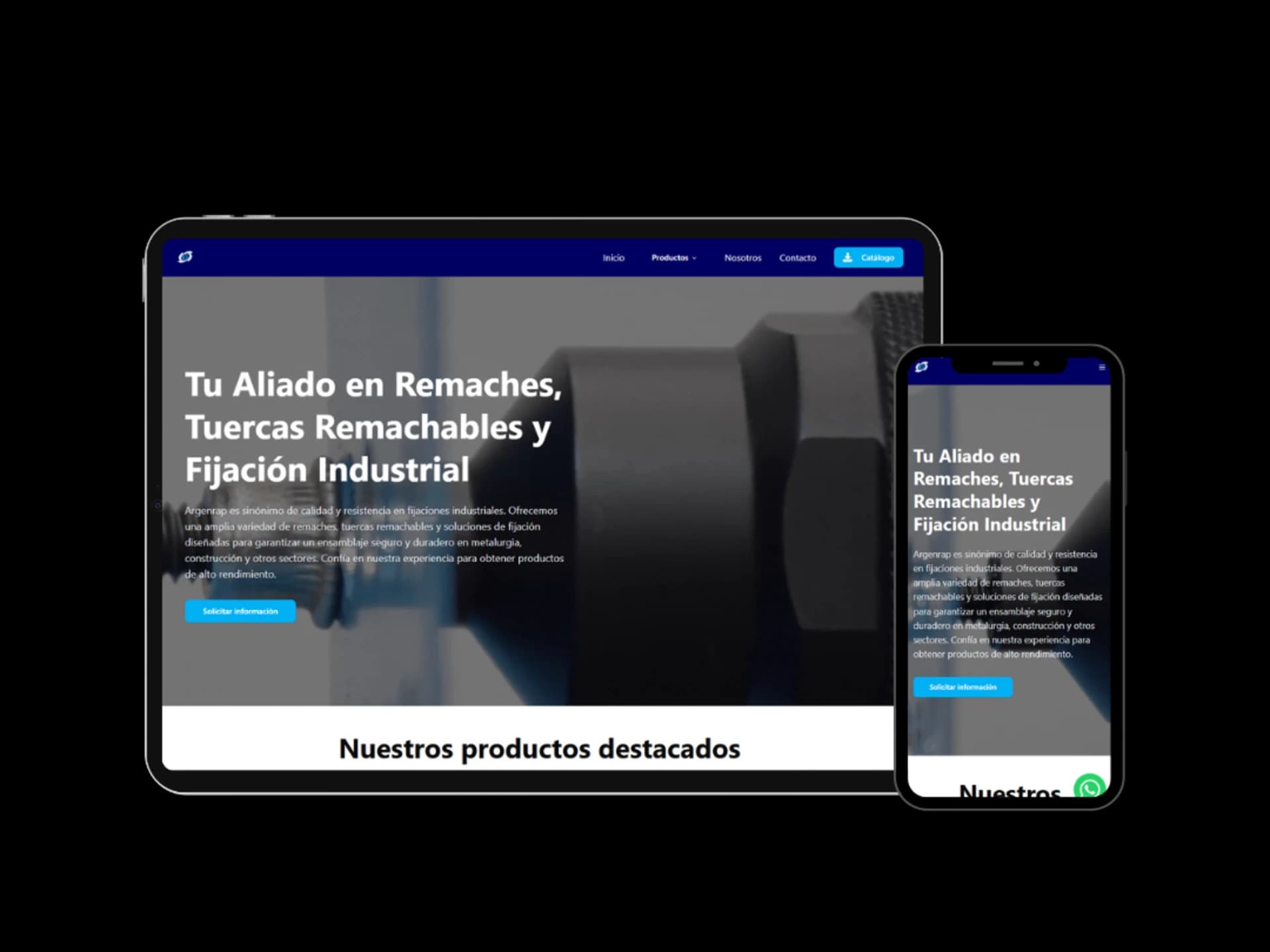 Sitio web B2B para Argenrap: Venta de Remaches