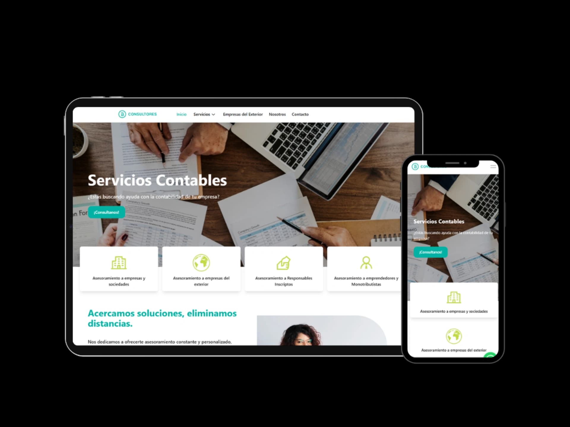 Sitio web para B Consultores Contables 