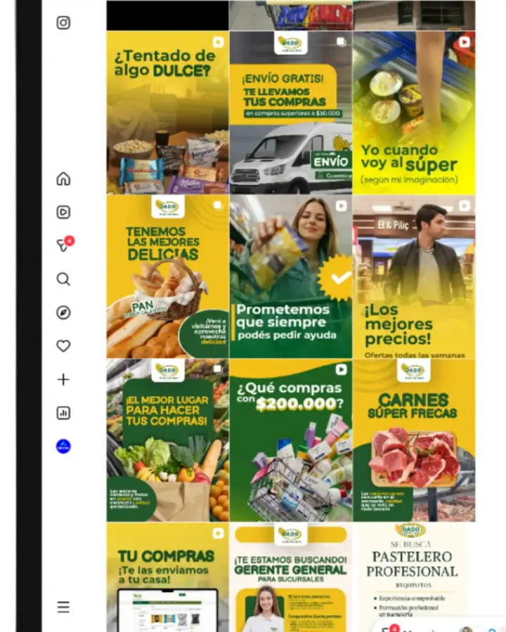 Feed de Instagram de Supermercado Dado
