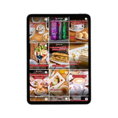 Feed de Instagram de Caffè del Dogge en una tablet