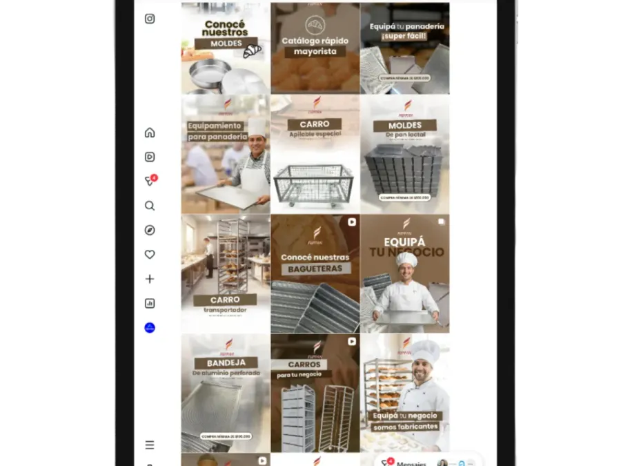 Feed de Instagram de Fuppan en una tablet