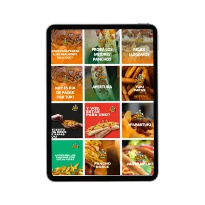 Feed de Instagram de Tuki Restaurante en una tablet